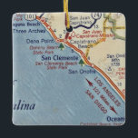 Ornement En Céramique Map San Clemente CA Vintage<br><div class="desc">San Clemente California Christmas ornament made from 1955 vintage map.</div>
