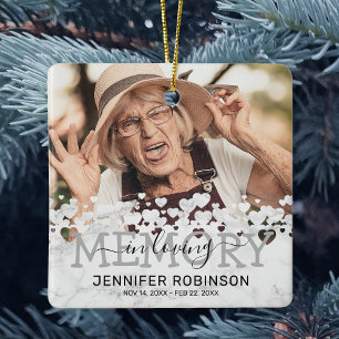 Ornement En Céramique Marbre Moderne En Mémoire Amoureuse Garde Photo