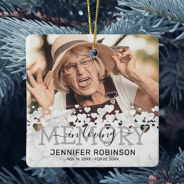 Ornement En Céramique Marbre Moderne En Mémoire Amoureuse Garde Photo (Créateur téléchargé)