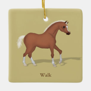 Ornement En Céramique Marcher Sorrel Gaits du cheval équestre
