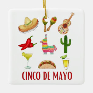 Ornement En Céramique Margarita Et Arc Coquette Cinco De Mayo