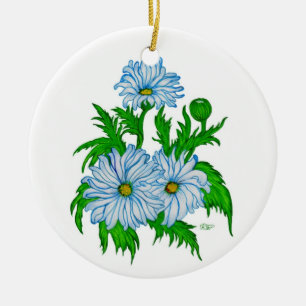Ornement En Céramique Margeriten Blume