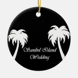 Ornement En Céramique Mariage de l'île de Sanibel