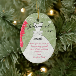 Ornement En Céramique Mariage Gown Bridesmaid Gerber Daisy Choisissez la