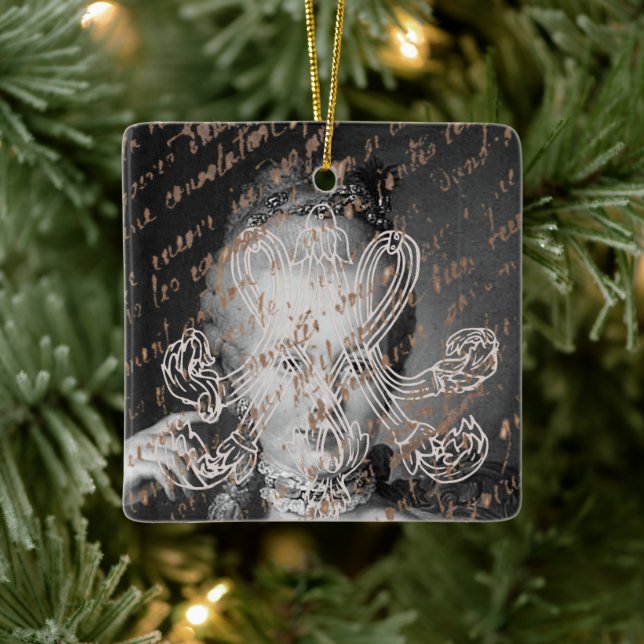 Ornement En Céramique Marie Antoinette - monogramme - Royal monogram (Arbre)