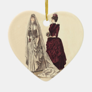 Ornement En Céramique mariées Vintages mariages et demoiselle d'honneur