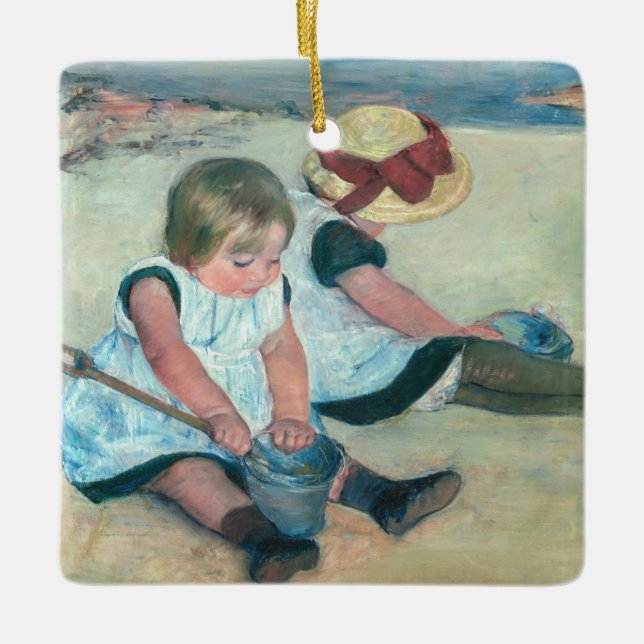 Ornement En Céramique Mary Cassatt - Children Playing on the Beach (Devant)
