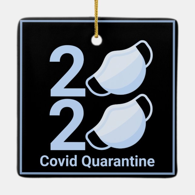 Ornement En Céramique Masque de visage pandémique 2020 Noël 2021 (Dos)