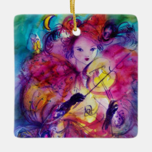 Ornement En Céramique MASQUERADE NUIT / Violoniste dans la nuit