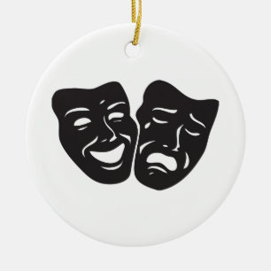 Ornement En Céramique Masques de théâtre de drame de tragédie de com