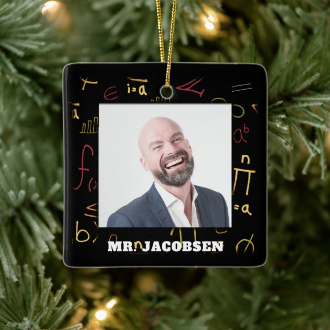 Ornement En Céramique Math Symboles Cadre Enseignant (Arbre)