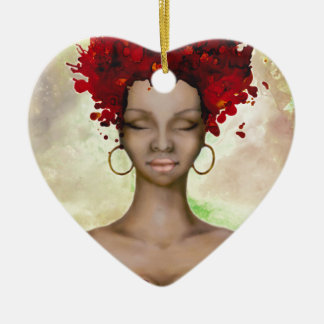 Ornement En Céramique Matin rouge fou de cheveux