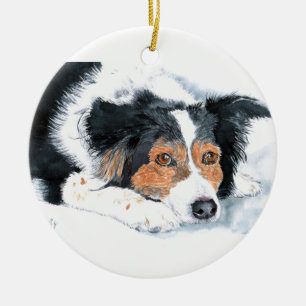 Ornement En Céramique Mattie border collie