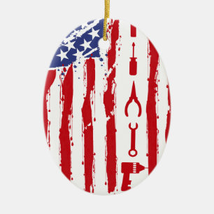 Ornement En Céramique Mécanicien - le commerce d'entretien de voiture de