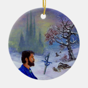 ORNEMENT EN CÉRAMIQUE MÉDITATION D'UN CHEVALIER