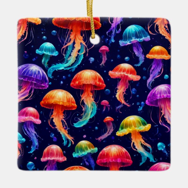 Ornement En Céramique Méduse colorée (Devant)