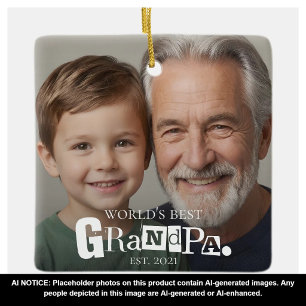 Ornement En Céramique Meilleur Grand-Père du Monde Cadeau Établis Pour G
