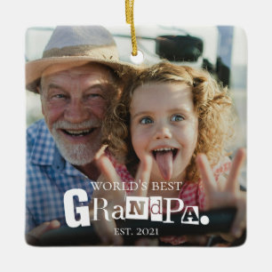 Ornement En Céramique Meilleur Grand-Père du Monde Cadeau Établis Pour G