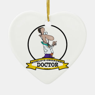 ORNEMENT EN CÉRAMIQUE MEILLEUR MÉDECIN DU MONDE HOMMES CARTOON
