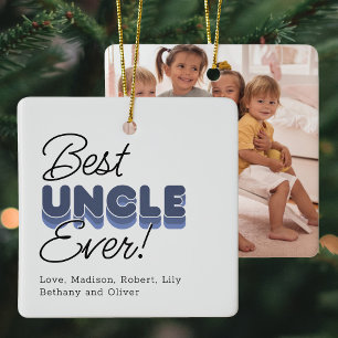 Ornement En Céramique Meilleur Oncle Photo Noël