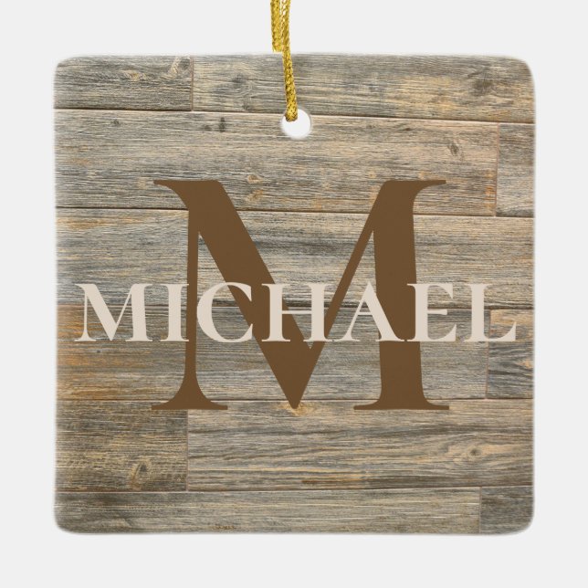 Ornement En Céramique Meilleur papa jamais Perdu rustique grain de bois  (Devant)