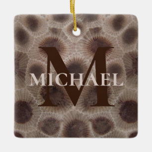 Ornement En Céramique Meilleur papa Jamais Petoskey Stone Michigan Grand