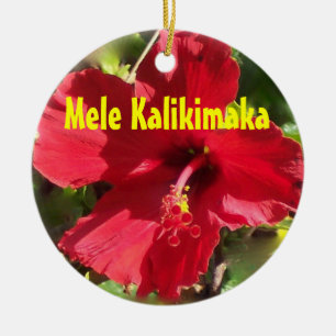 Ornement En Céramique Mele hawaïen Kalikimaka
