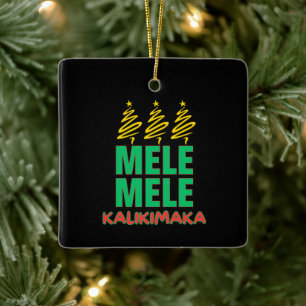 Ornement En Céramique Mele Kalikimaka Bold Noël hawaïen