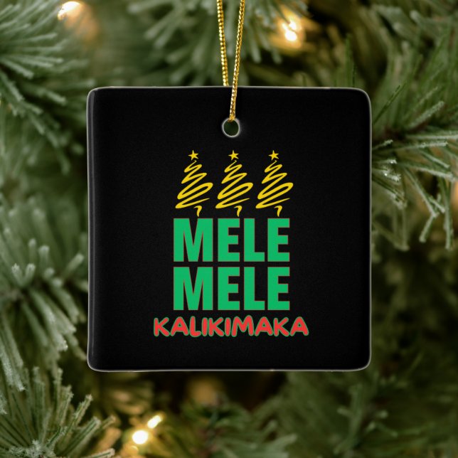 Ornement En Céramique Mele Kalikimaka Bold Noël hawaïen (Arbre)
