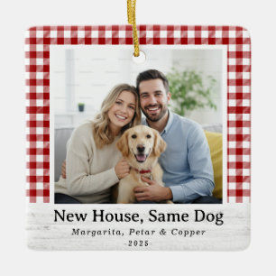 Ornement En Céramique Même Chien, Nouvelle Maison - Red Buffalo Check Ph
