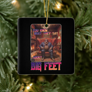 Ornement En Céramique Mème de pieds Bigfoot amusant