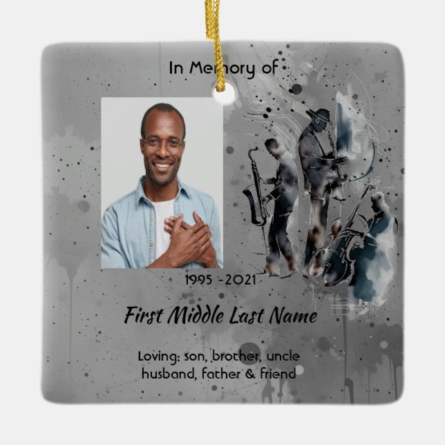 Ornement En Céramique Memorial Keepsake Music Jazz Band (Devant)