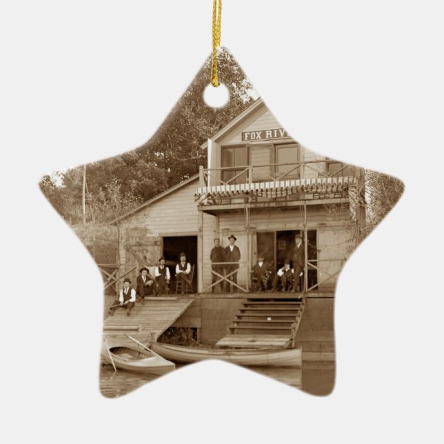 Ornement En Céramique Men Club Fox River Club 1880 Fishing Elgin (Devant)