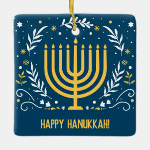 Ornement En Céramique Menorah Hanoukka décorative