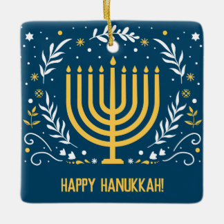 Ornement En Céramique Menorah Hanoukka décorative