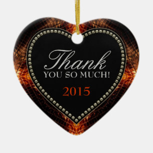 Ornement En Céramique Merci tant de firey coeur ornament