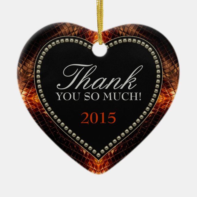 Ornement En Céramique Merci tant de firey coeur ornament (Devant)