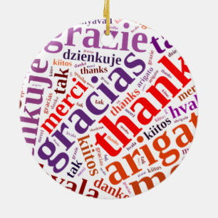 Ornement En Céramique Merci Word cloud