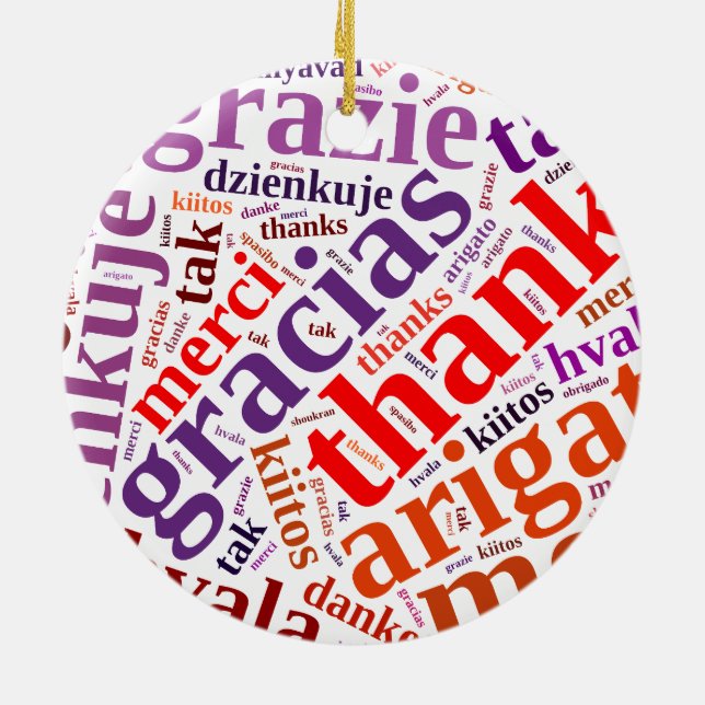 Ornement En Céramique Merci Word cloud (Dos)
