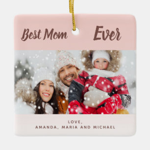 Ornement En Céramique Mère blush rose or photo meilleure jamais
