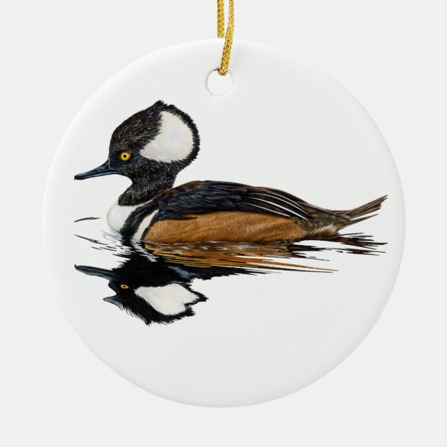 Ornement en céramique Merganser à capuche (Devant)