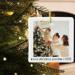 Ornement En Céramique Merry Christmas Grandma 2022 | Two Photos<br><div class="desc">Merry Christmas Grandma 2022 | Two Photos</div>