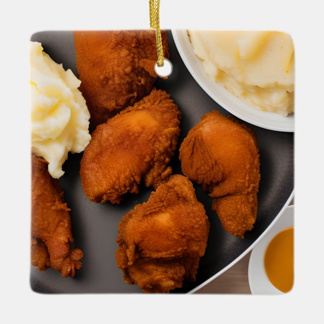 Ornement En Céramique Merry Cluckin' Christmas Fried Chicken (Devant)