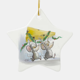 Ornement En Céramique Merry Mice Mic & Mac Star Ornament