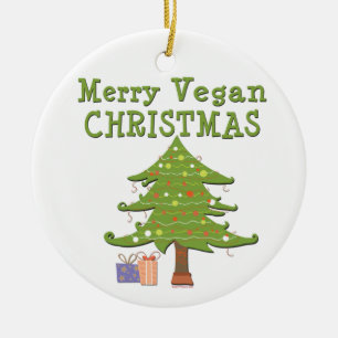 Ornement En Céramique Merry Vegan Christmas