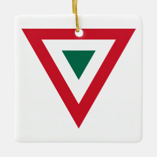 Ornement En Céramique Mexique rond le drapeau du pays symbole armée armé