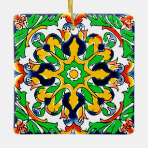 Ornement En Céramique Mexique Talavera Terracotta Carrelage Design No 4
