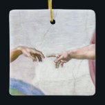 Ornement En Céramique Michelangelo - Création d'Adam Isolé<br><div class="desc">Création d'Adam au plafond de la Chapelle Sixtine - Michel-Ange,  1508-1512</div>