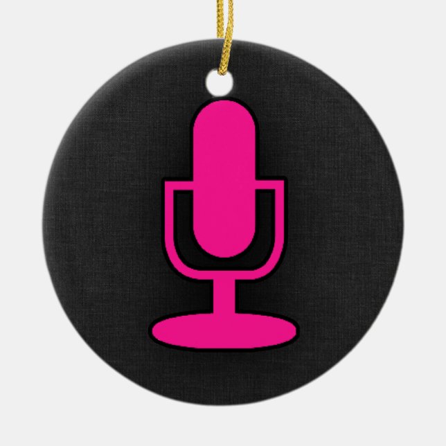 Ornement En Céramique Microphone rose chaud (Devant)