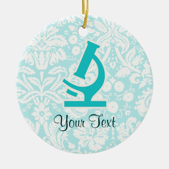 Ornement En Céramique Microscope turquoise ; Mignon (Devant)